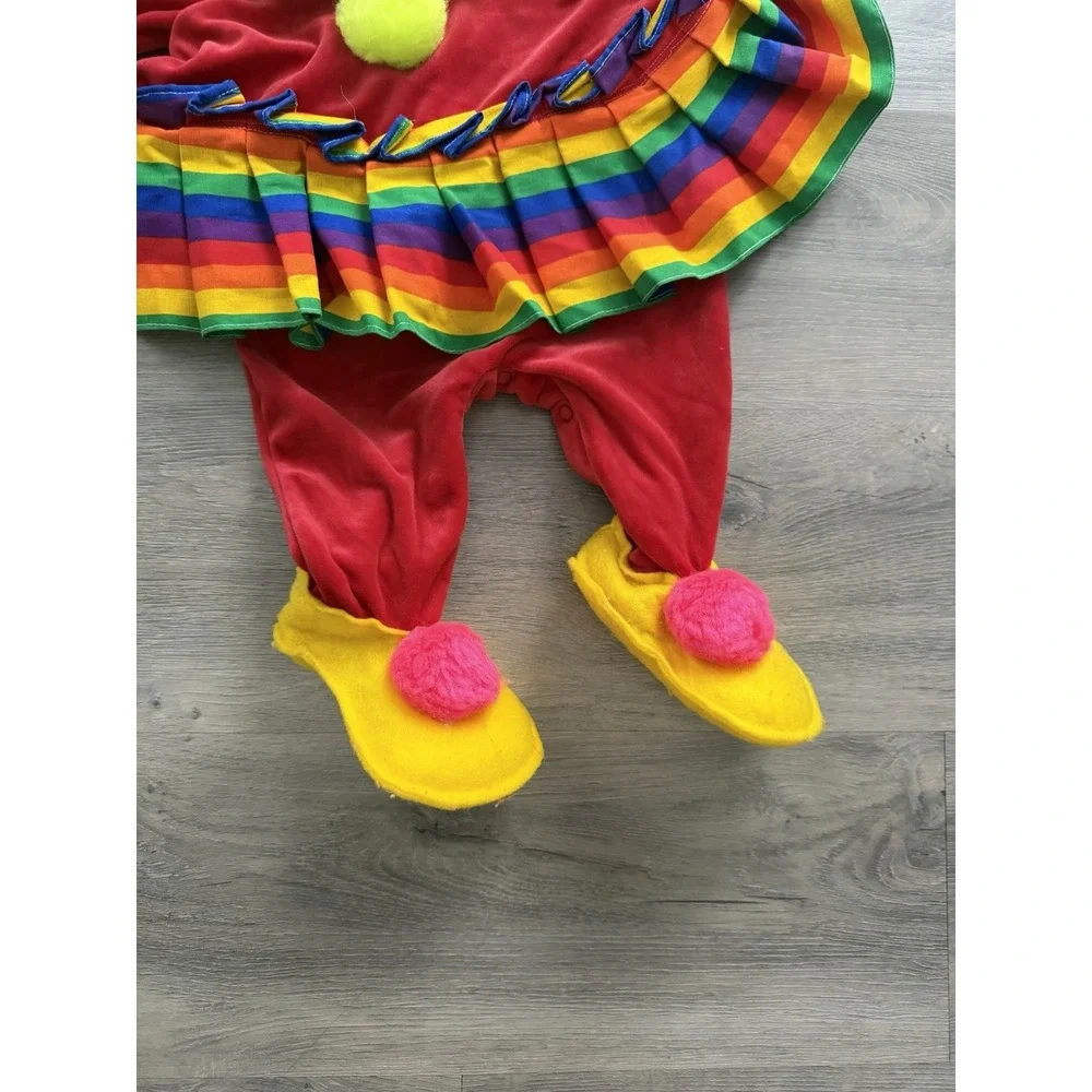 Vintage Simply Basic Infant Rainbow Colorful Clown Halloween Costume Size 0-3 M